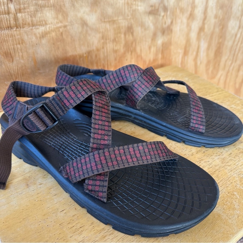 Chaco Z/1 Adjustable Strap Sport Hiking Water Sandal Red Gray